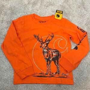 Carhartt Kids Orange Deer Graphic Long Sleeve Shirt
